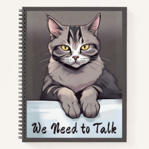 Stern Tabby Cat Demands a Serious Talk Journal