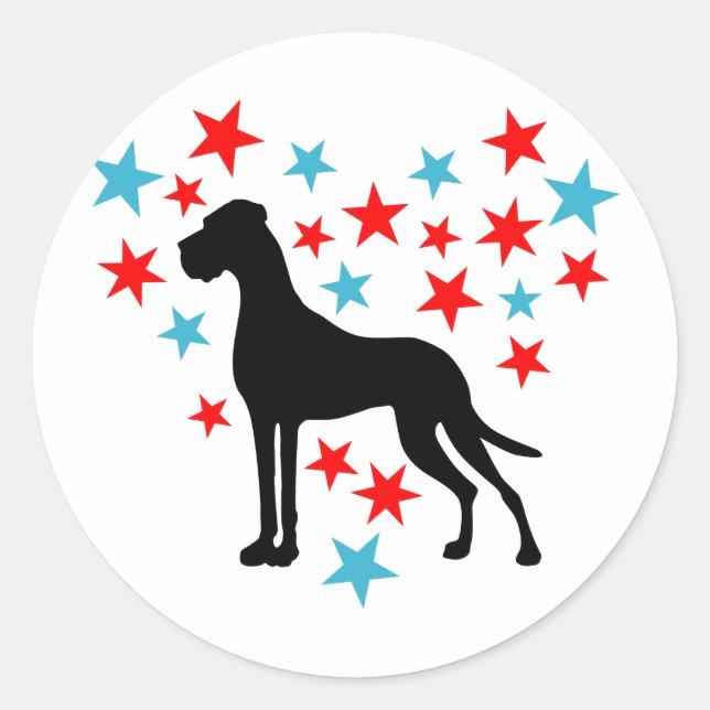 Sternenherz Dogge Classic Round Sticker (Front)