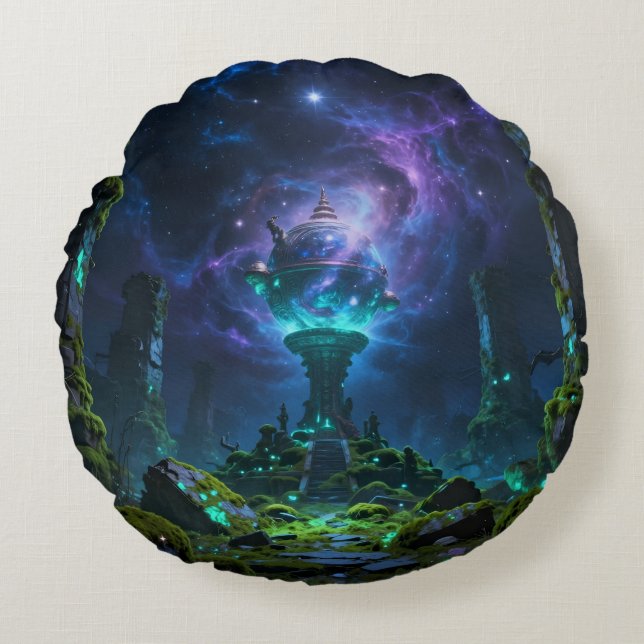 Sternenpfad – Reise durch das Universum Round Pillow (Front)