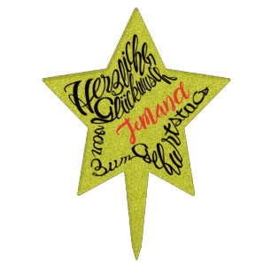 Sternförmiger Alles Herzlichen Glückwunsch Geburts Cake Topper
