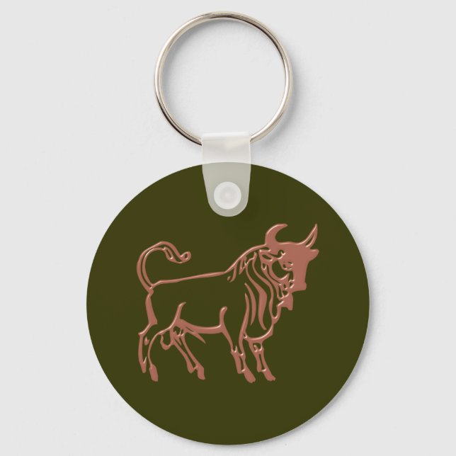Sternzeichen Stier zodiac sign Taurus Keychain (Front)