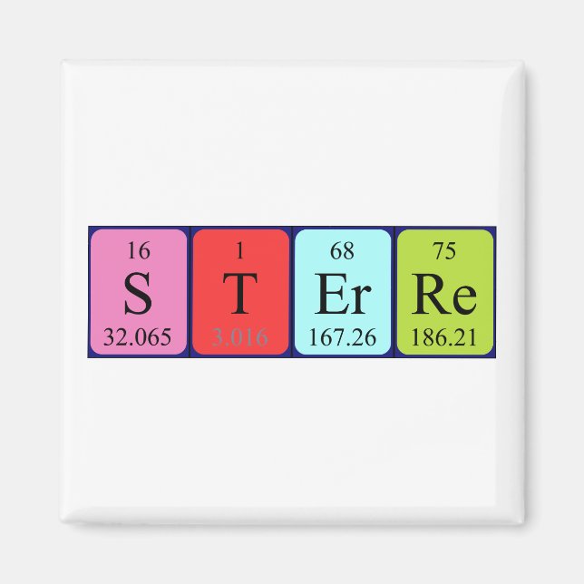 Sterre periodic table name magnet (Front)