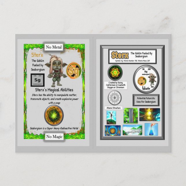 Sterx Presents Seaborgium Trading Card (Front)