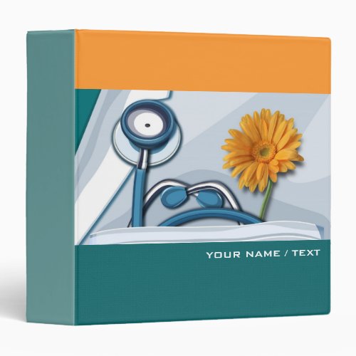 Stethoscope and Daisy Nurse Appreciation Gift Binder