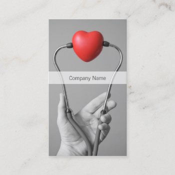 Stethoscope And Heart Business Card Template by Weaselgift at Zazzle