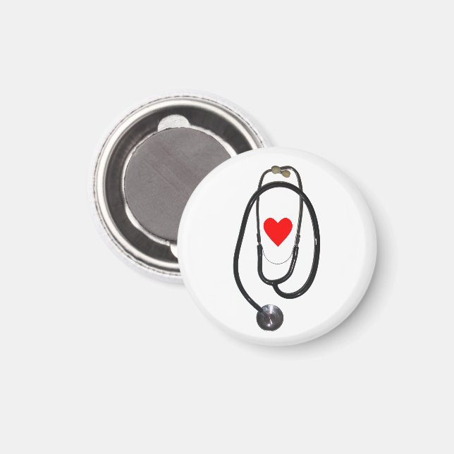 Stethoscope and Heart Magnet (Front/Back)