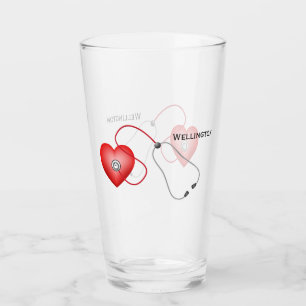 Stethoscope And Heart Personalized Glass