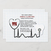 Stethoscope and Tooth Graduation Invitation (Front/Back)