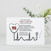 Stethoscope and Tooth Graduation Invitation (Standing Front)