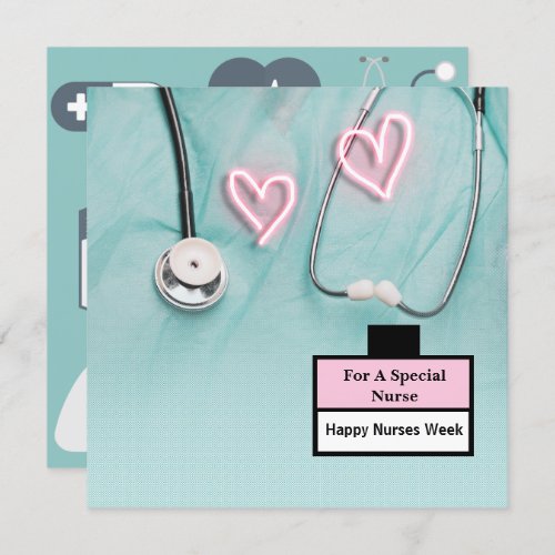  Stethoscope And Uniform  Happy Nurses Week Holiday Card