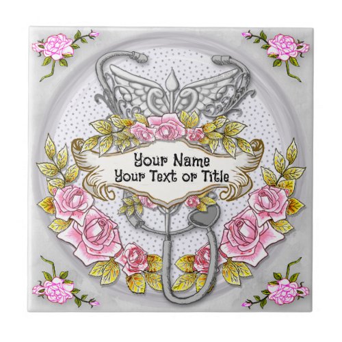 Stethoscope Caduceus Nurse Ceramic Tile