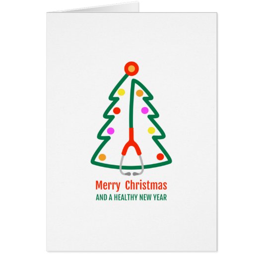 Stethoscope Christmas Tree Cards (Front)