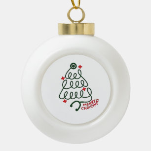 Stethoscope Christmas Tree Lights Nursing Scrubs Ceramic Ball Christmas Ornament