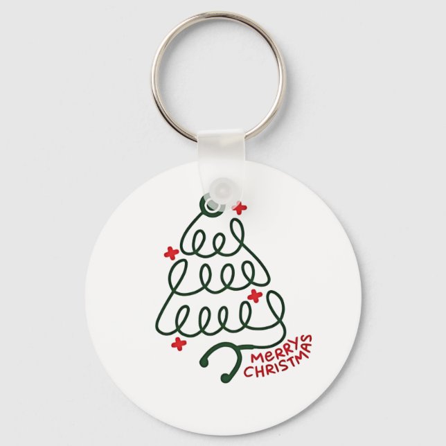 Stethoscope Christmas Tree Lights Nursing Scrubs  Keychain (Front)
