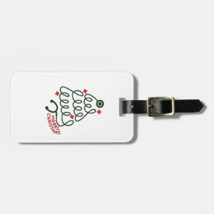 Stethoscope Christmas Tree Lights Nursing Scrubs Luggage Tag