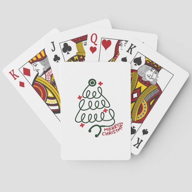 Stethoscope Christmas Tree Lights Nursing Scrubs  Poker Cards (Back)