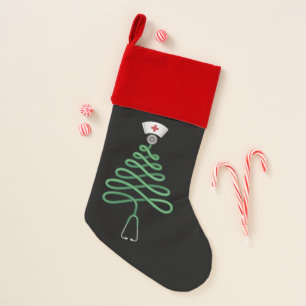 Stethoscope Christmas Tree Nurse Scrub Xmas  Stocking