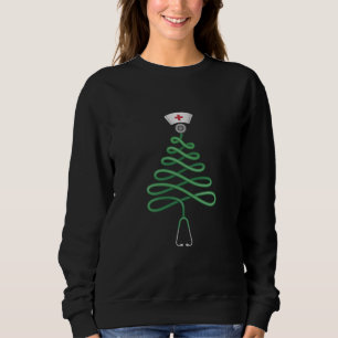 Stethoscope Christmas Tree Nurse Scrub Xmas Sweatshirt