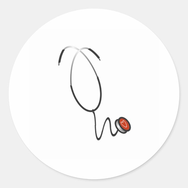 Stethoscope Classic Round Sticker (Front)