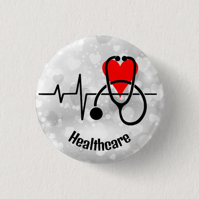  Stethoscope  Doctor Nurse Healthcare Button (Front)