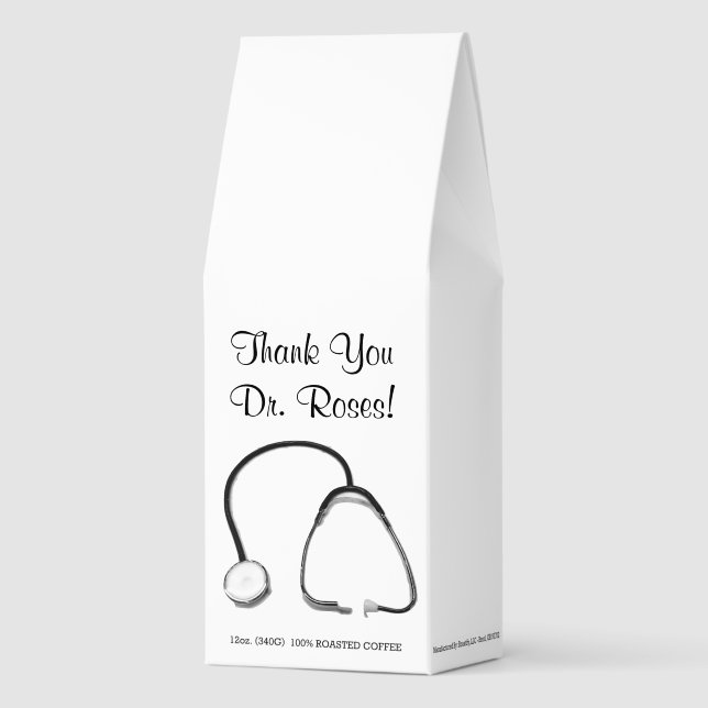 Stethoscope Doctors Nurses Healthcare Thank You! Roasted Coffee (Front)