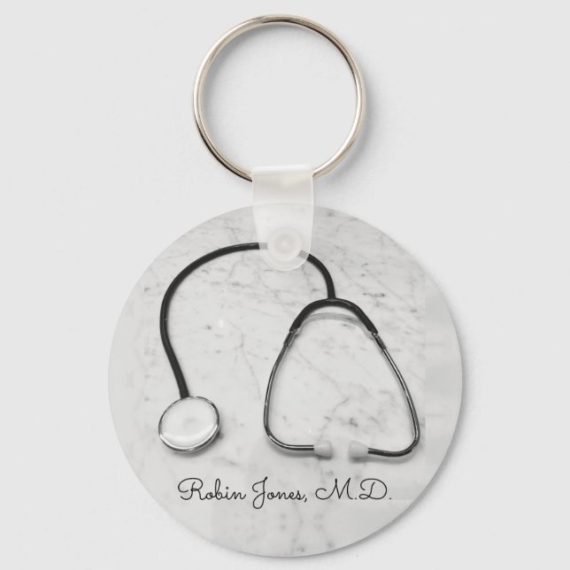 Stethoscope Doctos Nurses Hospitals 4Ann Keychain (Front)