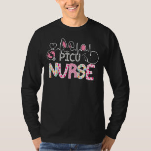 Stethoscope Easter Bunny Doctor Egg Ears Picu Nurs T-Shirt