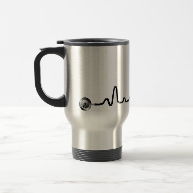 Stethoscope EKG Travel Mug (Left)