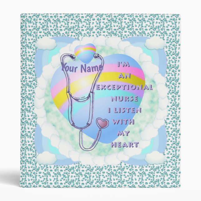Stethoscope exceptional nurse  3 ring binder (Front)