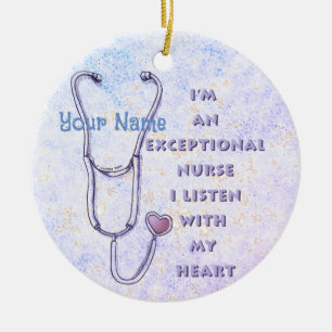 Stethoscope exceptional nurse ceramic ornament