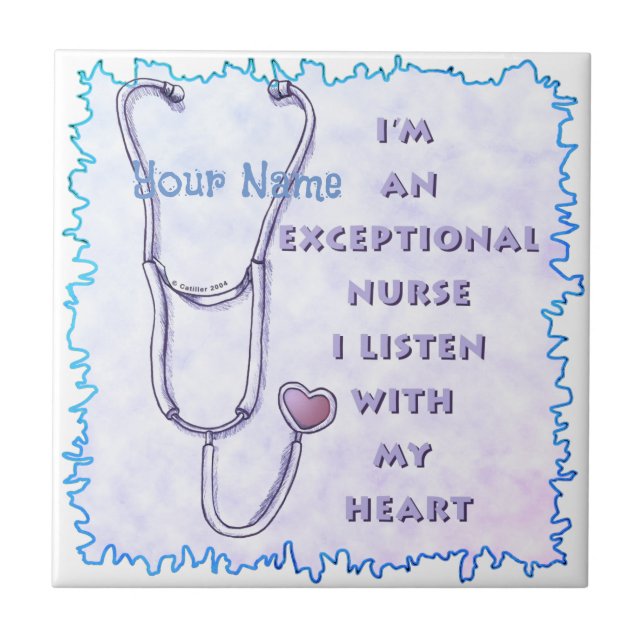 Stethoscope exceptional nurse  ceramic tile (Front)