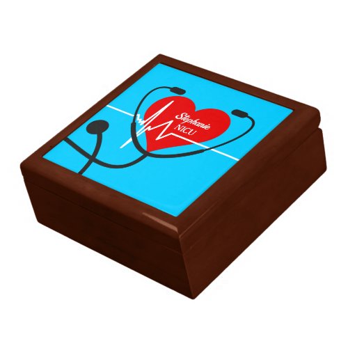 Stethoscope Heart and EKG Nurse    Gift Box