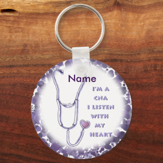 Stethoscope Heart CNA Nurse Keychain