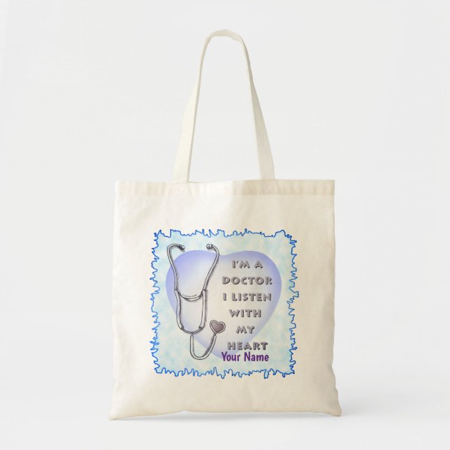 Stethoscope Heart doctor Tote Bag (Front)