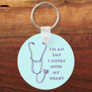 Stethoscope Heart EMT Keychain