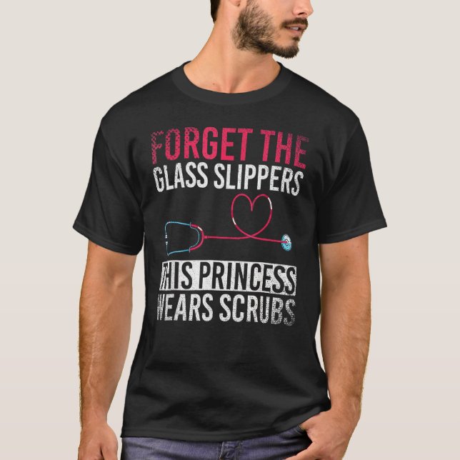 Stethoscope Heart Medical Nursery Healthcare Funny T-Shirt (Front)