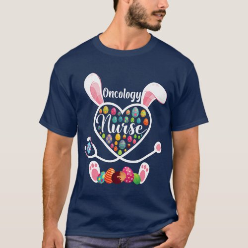 Stethoscope Heart Oncology Nurse Easter Bunny Onco T_Shirt