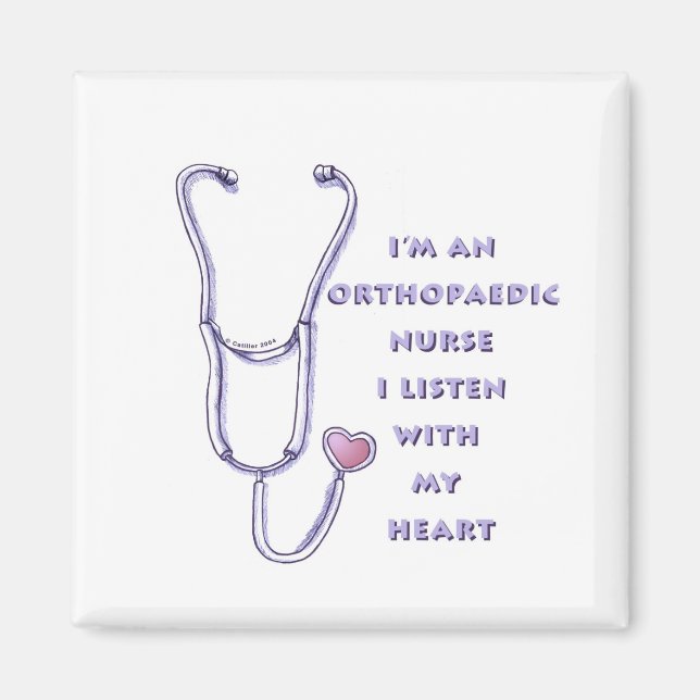 Stethoscope heart Orthopedic Nurse Magnet (Front)