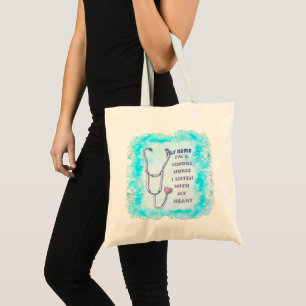 Stethoscope Heart School Nurse Tote Bag