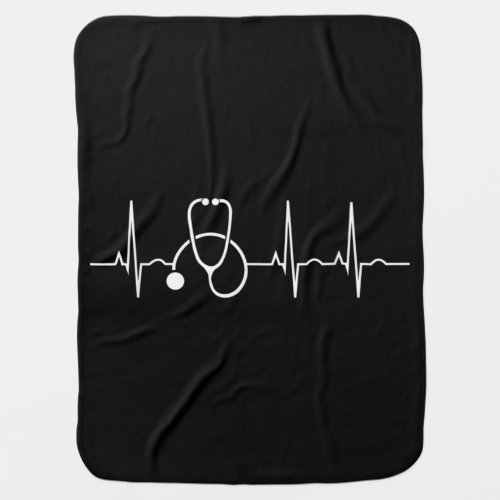 Stethoscope Heartbeat EKG Nurse Medical Doctor Baby Blanket