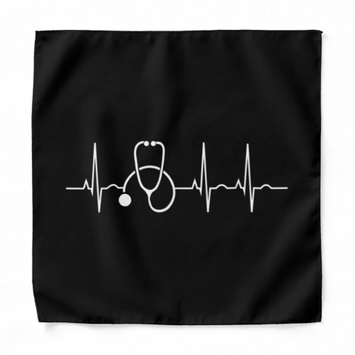 Stethoscope Heartbeat EKG Nurse Medical Doctor Bandana