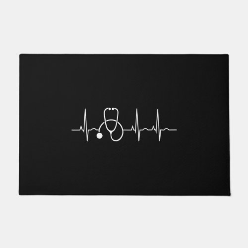 Stethoscope Heartbeat EKG Nurse Medical Doctor Doormat