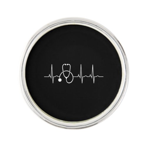 Stethoscope Heartbeat EKG Nurse Medical Doctor Lapel Pin