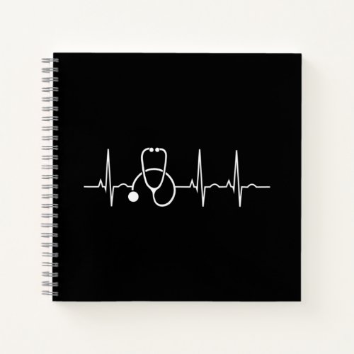 Stethoscope Heartbeat EKG Nurse Medical Doctor Notebook