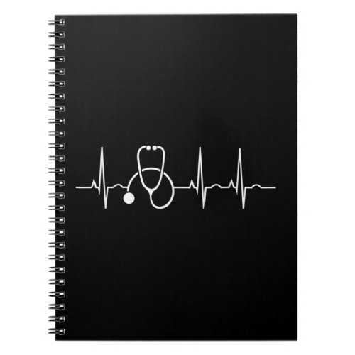 Stethoscope Heartbeat EKG Nurse Medical Doctor Notebook