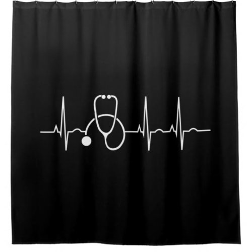 Stethoscope Heartbeat EKG Nurse Medical Doctor Shower Curtain