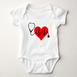 Stethoscope Heartbeat Heart Baby Bodysuit