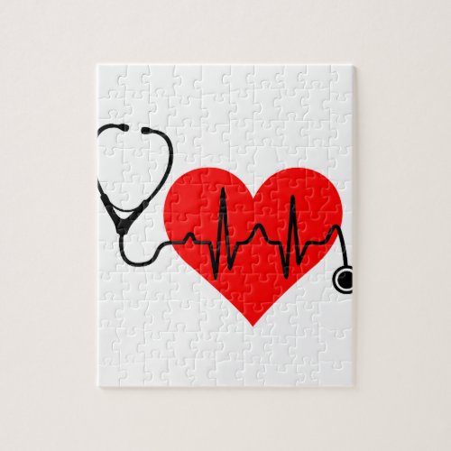 Stethoscope Heartbeat Heart Jigsaw Puzzle
