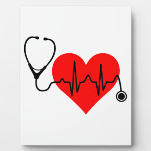 Stethoscope Heartbeat Heart Plaque