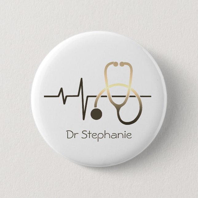 Stethoscope Heartbeat Medical Button (Front)